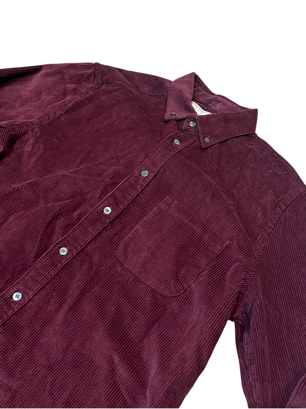Portuguese Flannel Burnt Wine Heavy Corduroy Flannel Shirt- Large
